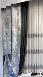 پرده بریلنت طرح مدرن برای پذیرایی با قابلیت تنظیم نور