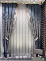 پرده پذیرایی کلاسیک با طرح گل داماس – پارچه مخمل سنگین – مناسب برای دکوراسیون مجلل